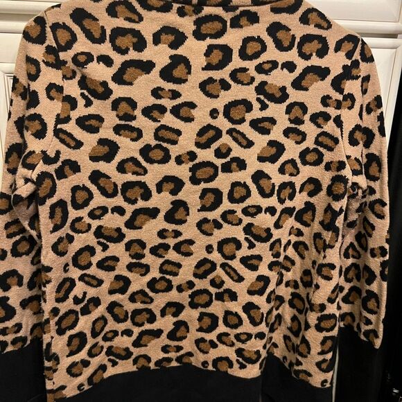 Rachel Zoe cheetah print full zip cardigan sweater womens X Small - Picture 2 of 6